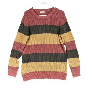 Pink‎ Clover NWOT Women’s XL Striped Crew Sweater Fall Comfort Boho Hippie